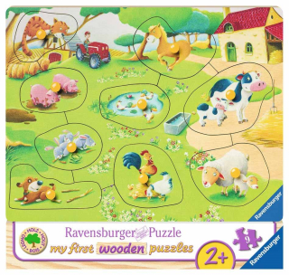 RAVENSBURGER Dřevěná vkládačka Zvířátka na farmě