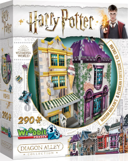 WREBBIT 3D puzzle Harry Potter: Madam Malkinová a Zmrzlinářství Florea 290 dílků