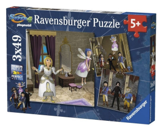 RAVENSBURGER Puzzle Playmobil Královská svatba 3x49 dílků