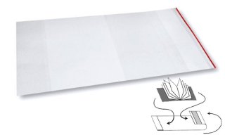 Obal univerzální PP, 287x540mm lesk, čirá, samolep.proužek