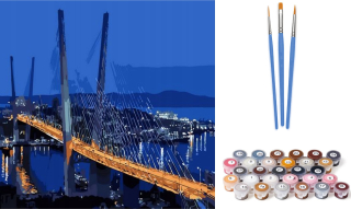 Norimpex Malování podle čísel: Most v noci, plátno na rámu 40x50 cm