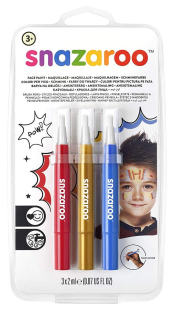 SNAZAROO Barvy na obličej s aplikátorem Brush Pen Adventure 3ks