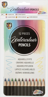 GRAFIX Akvarelové pastelky v plechové krabičce 12ks