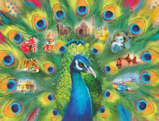 RAVENSBURGER Puzzle Země pávů 2000 dílků