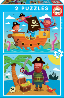 EDUCA Puzzle Piráti 2x20 dílků