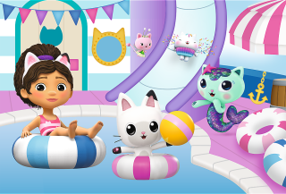 TREFL Puzzle Gábinin kouzelný domek: Gábinka v bazénu 60 dílků