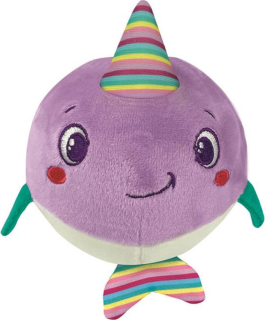 CLEMENTONI BABY Plyšový míček Narval s chrastítkem