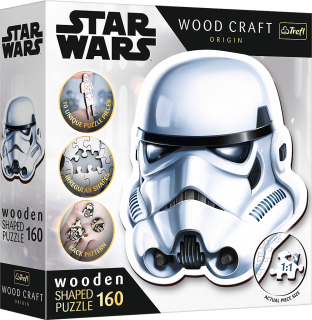 TREFL Wood Craft Origin puzzle Star Wars: Helma stormtroopera 160 dílků