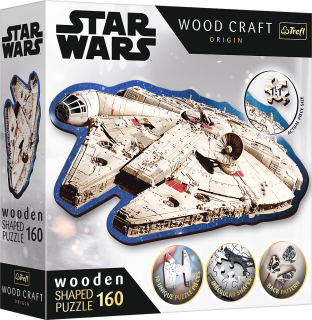 TREFL Wood Craft Origin puzzle Star Wars: Millennium Falcon 160 dílků