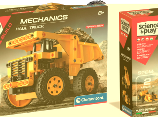 CLEMENTONI Science&Play Mechanická laboratoř Těžební auta 2v1