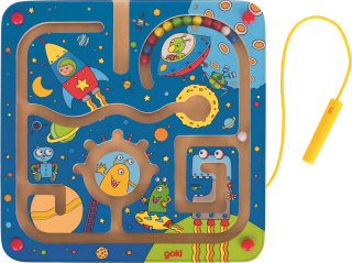 GOKI Dřevěný magnetický labyrint Vesmír