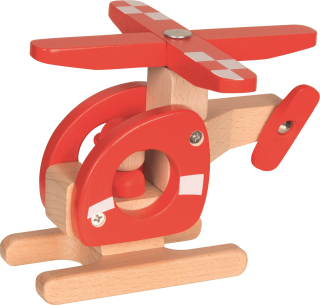 GOKI Dřevěná helikoptéra s pilotem