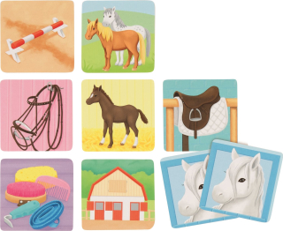 GOKI Dřevěné pexeso Jezdecká stáj