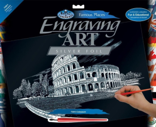 Stříbrný škrabací obrázek Koloseum - velký