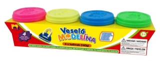 Veselá modelína 4 x 140 g (neonové barvy)
