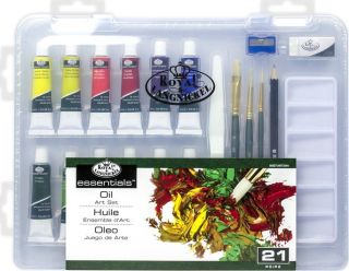 ROYAL & LANGNICKEL Olejové barvy v plastovém boxu 21 dílů