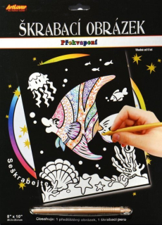 ARTLOVER Škrabací obrázek s překvapením Veselá rybka 20x25cm