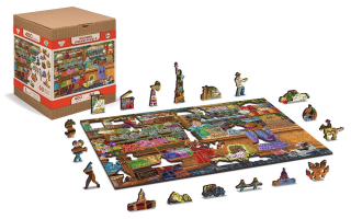 WOODEN CITY Dřevěné puzzle Sladké dobrodružství 2v1, 400 dílků EKO