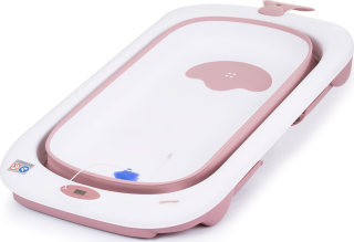 CHIPOLINO Skládací vanička Coral s teploměrem - růžová